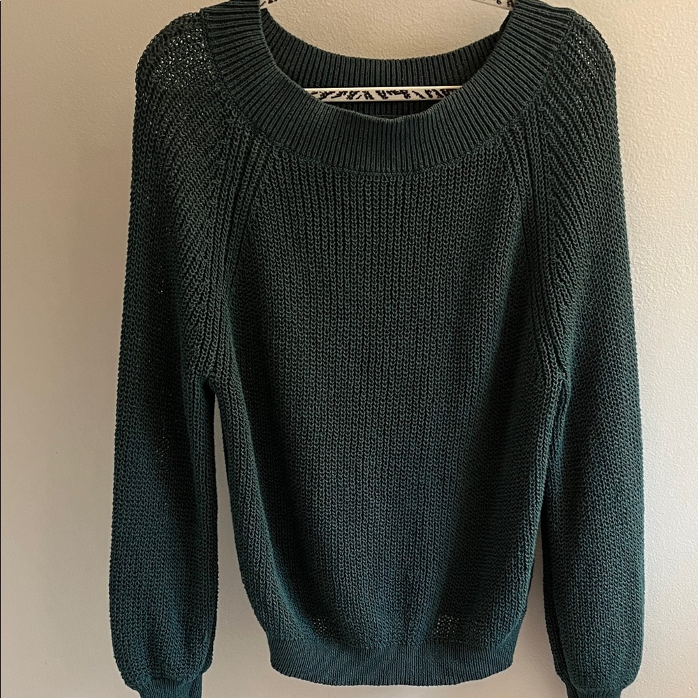 Zara Deep Green Boat Neck Sweater